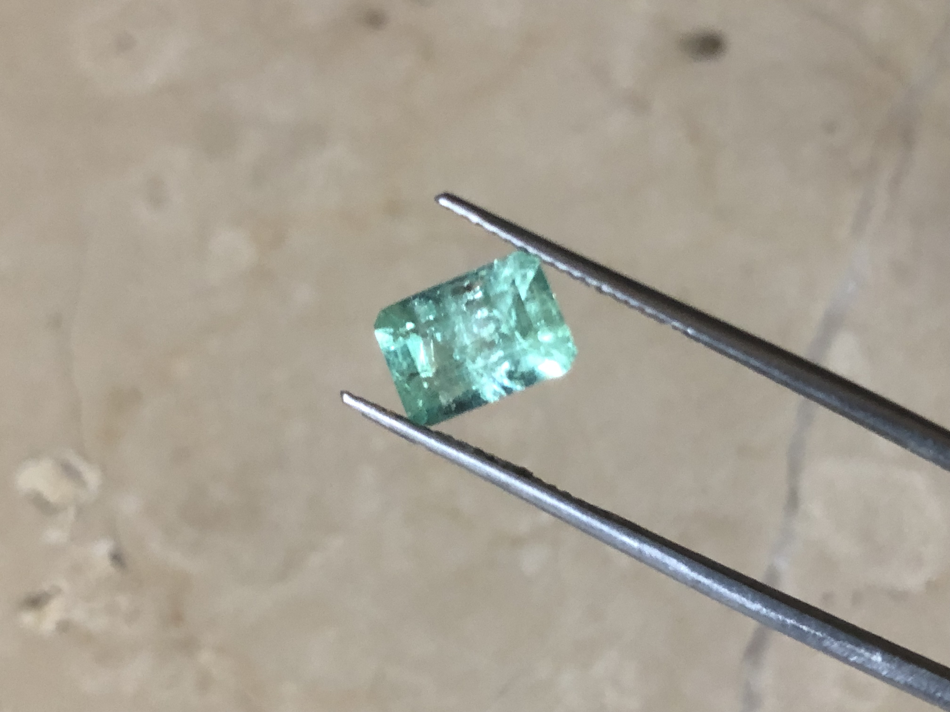 Natural Panjsher Emerald light Green Color 1.75 Caret Emerald Cut view 2